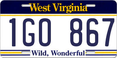 WV license plate 1GO867