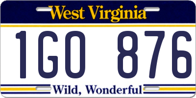 WV license plate 1GO876