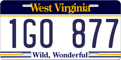 WV license plate 1GO877