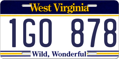 WV license plate 1GO878