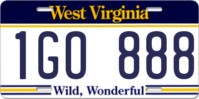 WV license plate 1GO888