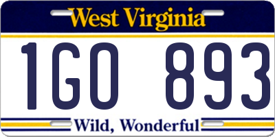 WV license plate 1GO893