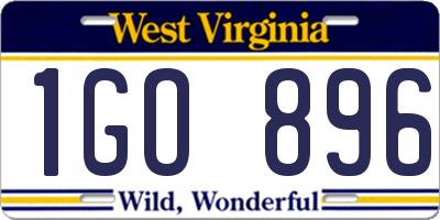 WV license plate 1GO896
