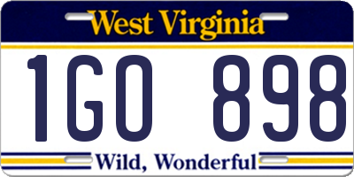 WV license plate 1GO898