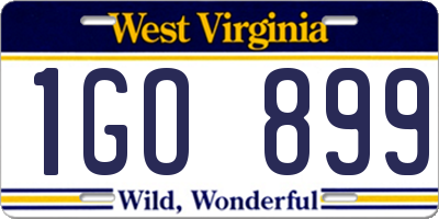 WV license plate 1GO899
