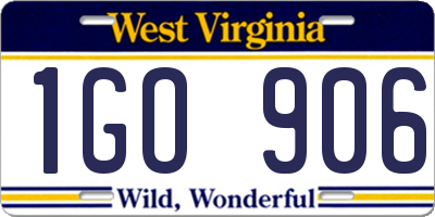 WV license plate 1GO906