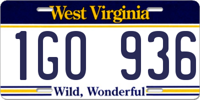 WV license plate 1GO936