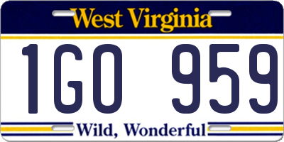 WV license plate 1GO959