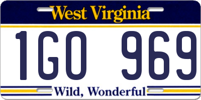WV license plate 1GO969