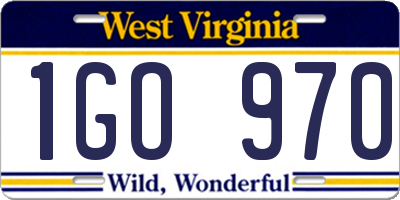 WV license plate 1GO970