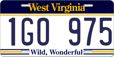 WV license plate 1GO975