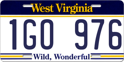 WV license plate 1GO976