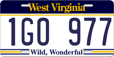 WV license plate 1GO977