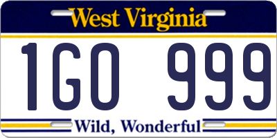 WV license plate 1GO999
