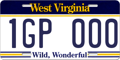 WV license plate 1GP000