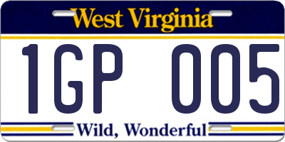 WV license plate 1GP005