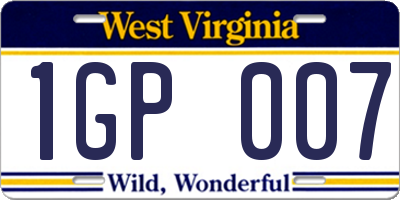 WV license plate 1GP007