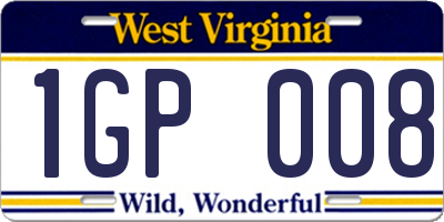 WV license plate 1GP008