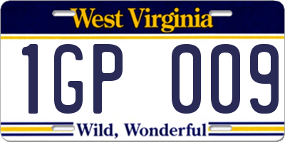 WV license plate 1GP009