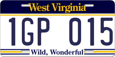 WV license plate 1GP015
