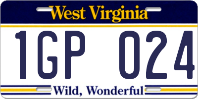 WV license plate 1GP024