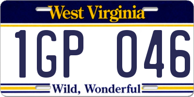 WV license plate 1GP046