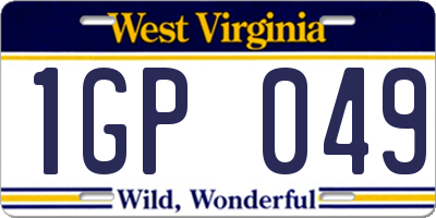WV license plate 1GP049