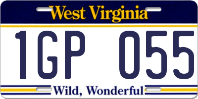 WV license plate 1GP055