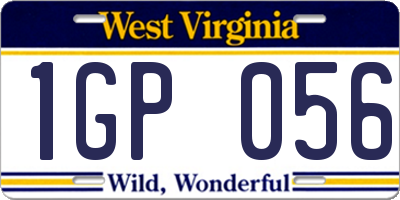 WV license plate 1GP056