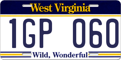 WV license plate 1GP060