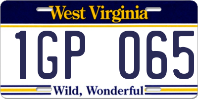 WV license plate 1GP065