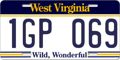 WV license plate 1GP069
