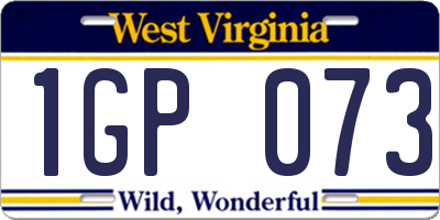 WV license plate 1GP073