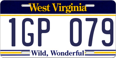 WV license plate 1GP079