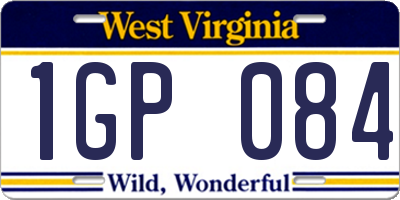 WV license plate 1GP084