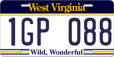 WV license plate 1GP088