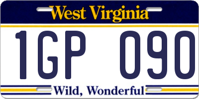 WV license plate 1GP090