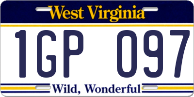 WV license plate 1GP097