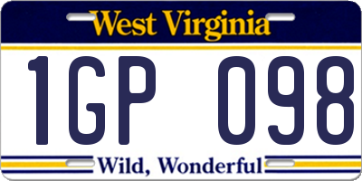 WV license plate 1GP098