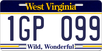 WV license plate 1GP099