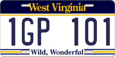 WV license plate 1GP101