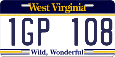 WV license plate 1GP108