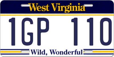WV license plate 1GP110