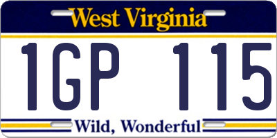 WV license plate 1GP115