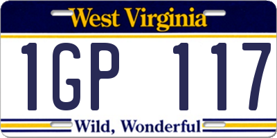 WV license plate 1GP117