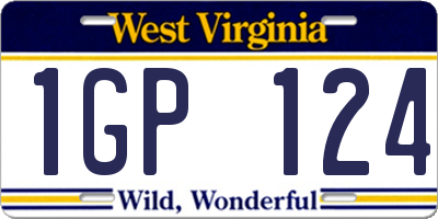 WV license plate 1GP124