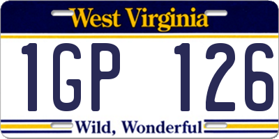 WV license plate 1GP126