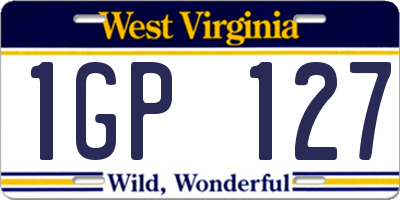 WV license plate 1GP127