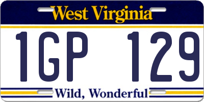 WV license plate 1GP129