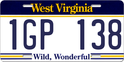 WV license plate 1GP138